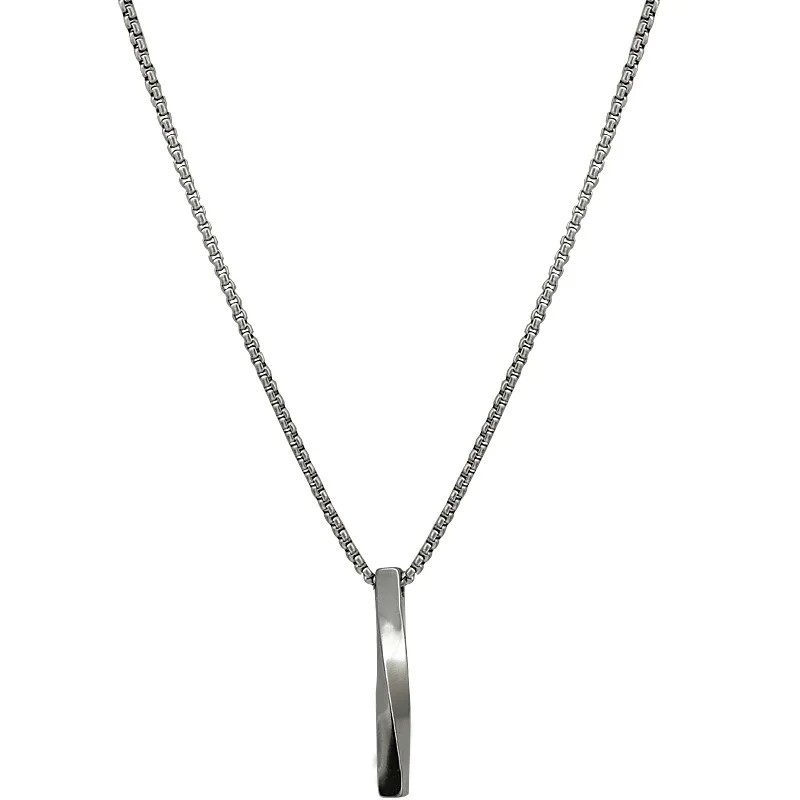 Titanium steel niche texture pendant spiral necklace hip hop chill decorative chain pendant