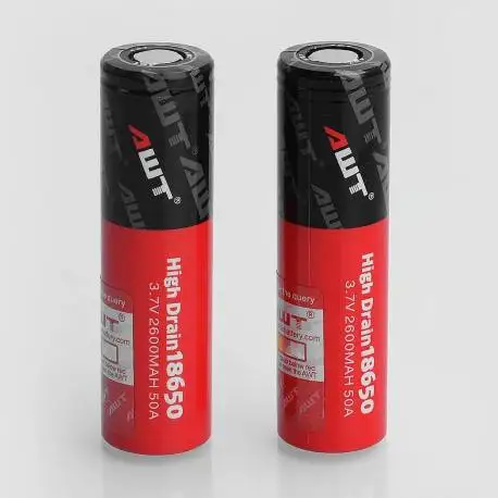 AWT 18650 li ion rechargeable 2600mah 50A lithium ion battery for bottom vaporizer mod awt 18650 battery