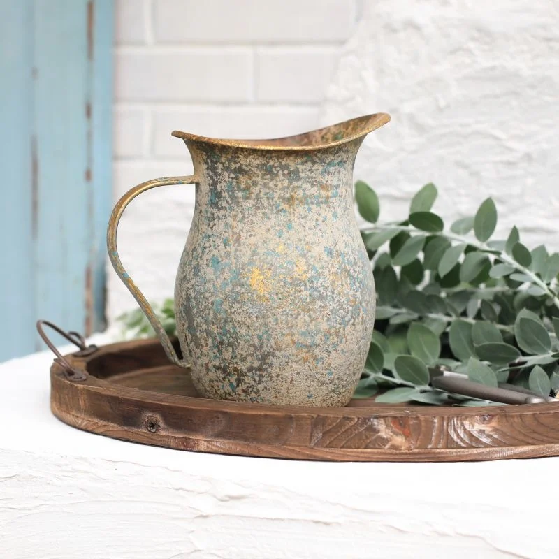 Wholesale Rustic Shabby Flower Vase Pot Metal Vintage  Milk Jug Small Vases for Flower Vase home decor