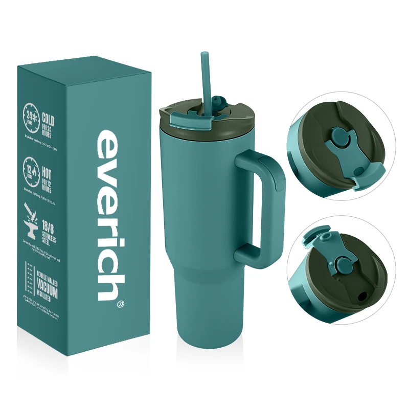 OEM Everich 40 oz Adventure OEM Tumbler Double Wall Stainless Steel Vacuum Insulated Tumbler with Handle