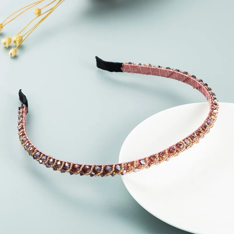 Простые повязки на голову с бусинами для женщин, головной убор для вечеринки, повязка для волос, аксессуары