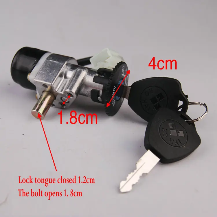 Pedal battery electric vehicle door power  set lock motorcycle faucet lock ignition switch key