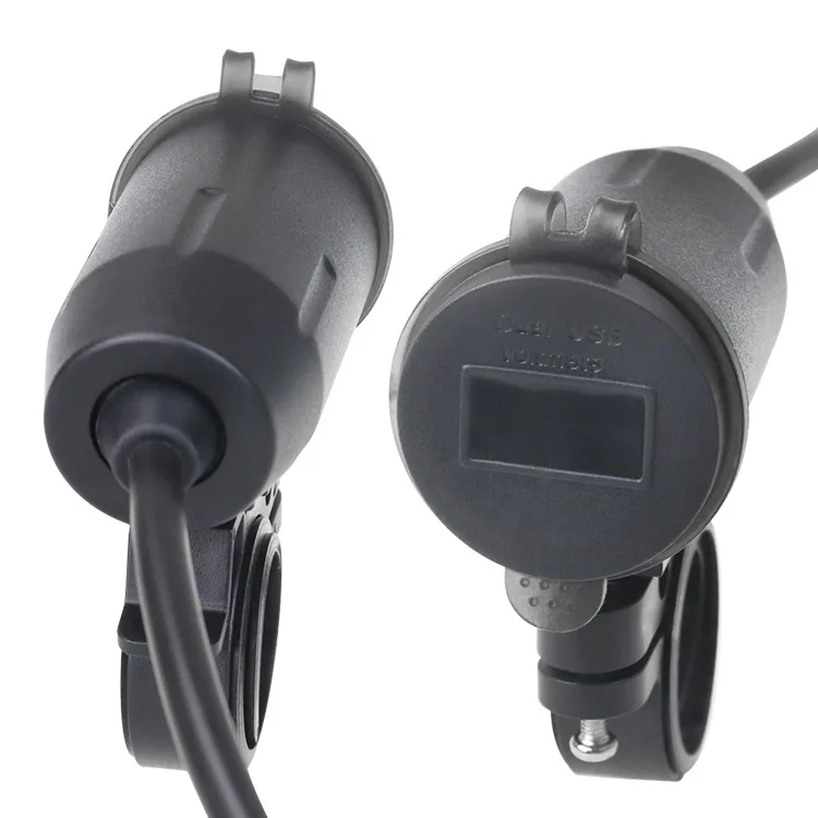 Bangcan  Waterproof QC 3.0 Dual USB Car Charger Socket with Touch On Off Switch and Voltmeter  for 12V-24V Motorcycle Boat Truck
