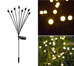 Solar garden Firefly lights LED wind moving fireflies ground plug decoration for holiday swinging