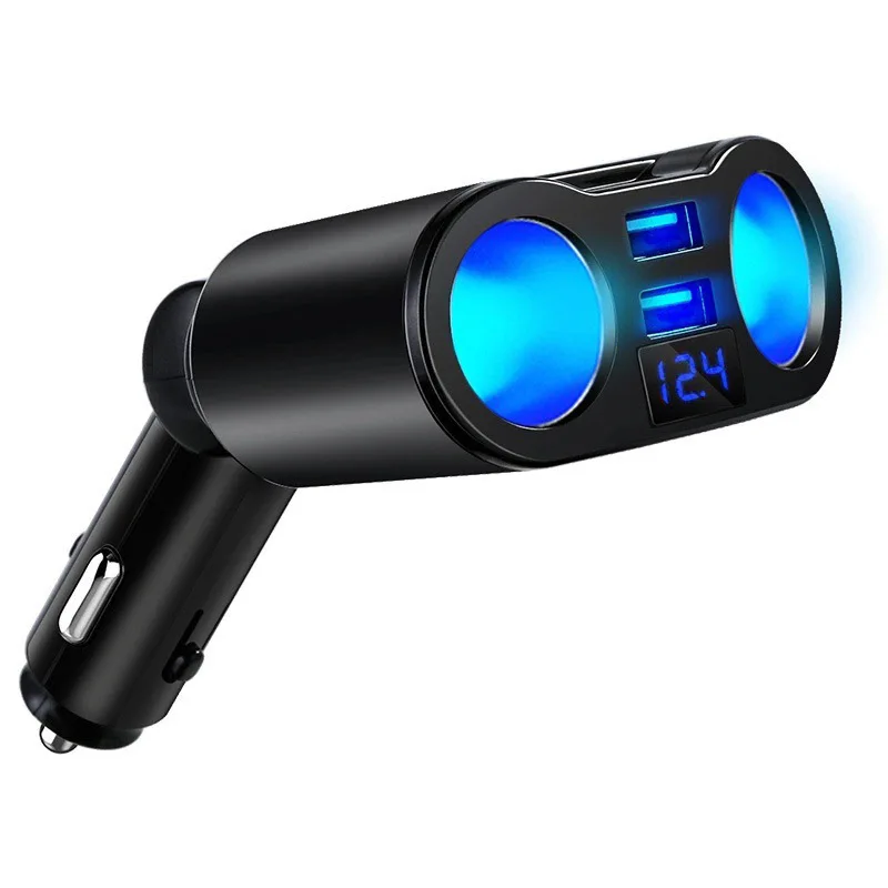12-24V Car Cigarette Socket Lighter Fast Car Charger Power Adapter Usb Car Charger Dual Usb Port splitter 2 Port LCD Display