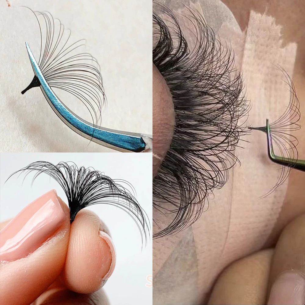 private label easy fan square real mink silk individual human hair volume eyelash  lash eyelash extensions korea easy fanning