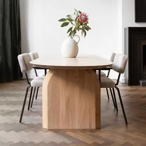 Modern Nordic Solid Wood Dining Table Set for Home for Restaurant & Living Room Use
