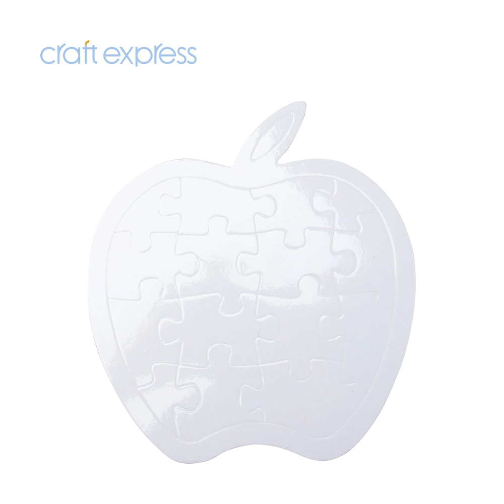 Craft Express Wholesale Custom 20*22cm Sublimation Blanks Apple Shaped matte jigsaw sublimation 300 piece puzzle blank