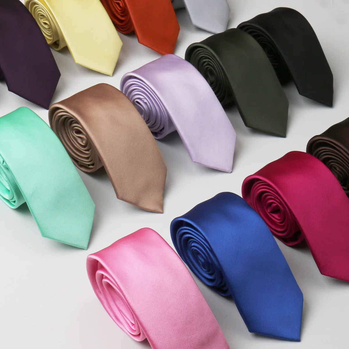 Оптовая продажа мужской повседневный однотонный галстук из полиэстера с 1200 иглами 6 см стильный дизайн