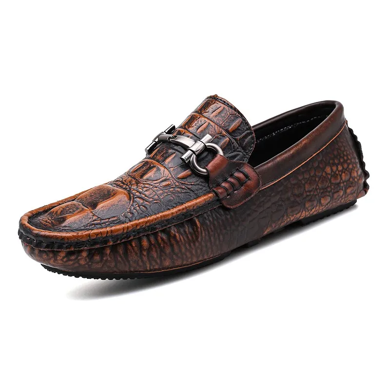 Italian Handmade Soft Driving Shoes Genuine Leather Formal Moccasins Dress Shoes for Men