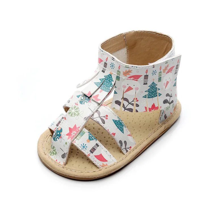 Animal Prints Anti- Slip Baby Sandals PU Leather Summer Toddler Baby First Walkers