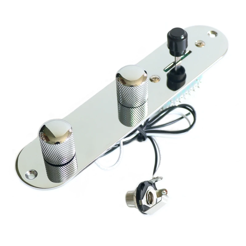 Donlis 34cm Prewired TL guitar control plate assembled with dome metal knobs and 3 way switch