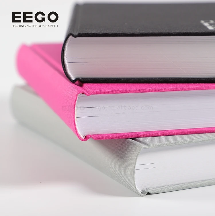 Bound Pink White Black Sublimation A4 A5 Fabric Linen Cloth Cover Hardcover Thick Personal Journal Notebook Printing Custom Logo