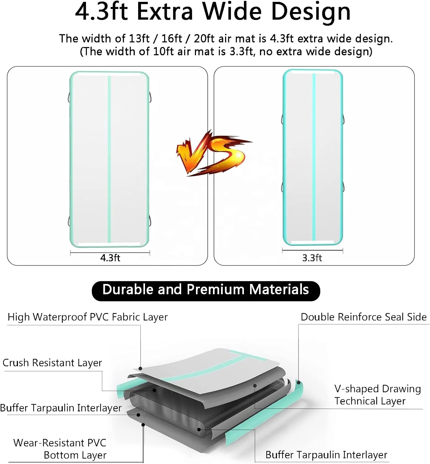 Professional Airtrack 3m 4m 5m 6m 8m 10m 12m 15m-30m Air Track Flip Back Gymnastics Mat Tumbling Mats Gymnastic