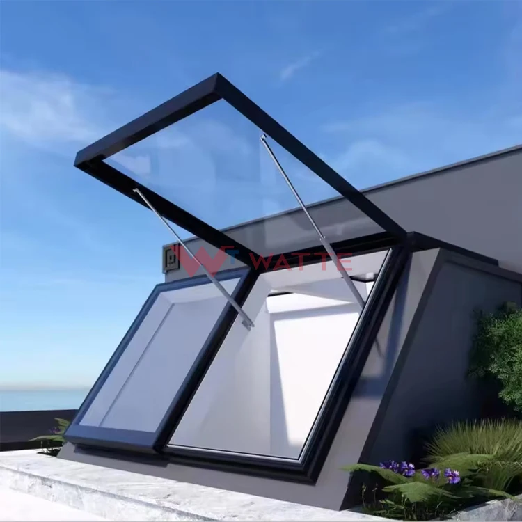 Modern design villa house waterproof insulated glass skylights flat roof staircase access hatches window for roofs stairs