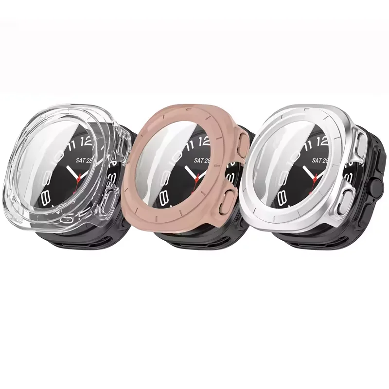Smartwatch Accessories Tempered Glass Screen Protector Hard PC Watch Case for Samsung Galaxy Watch Ultra Case
