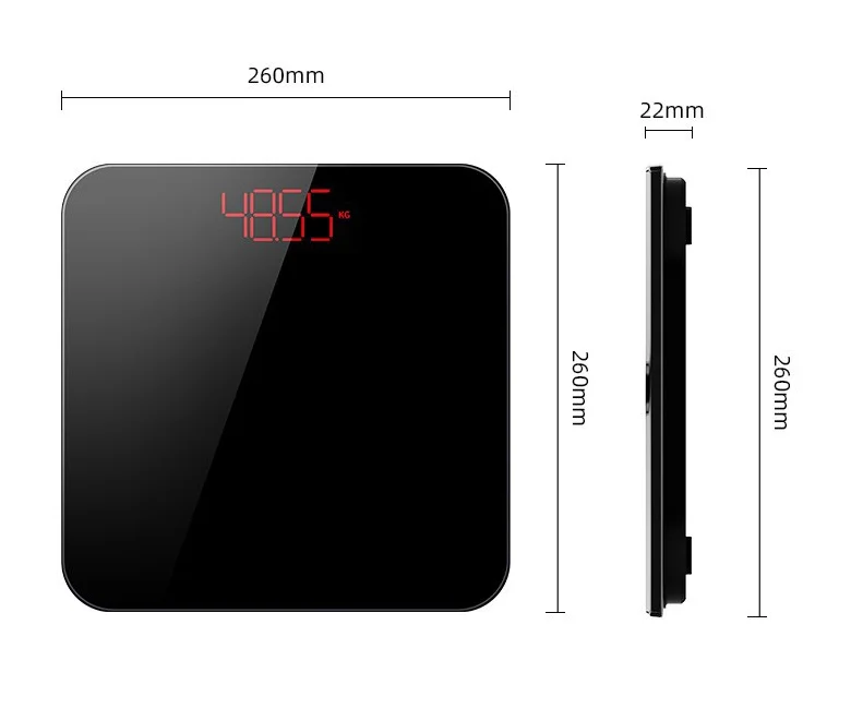 Однотонные светодиодные весы из закаленного стекла