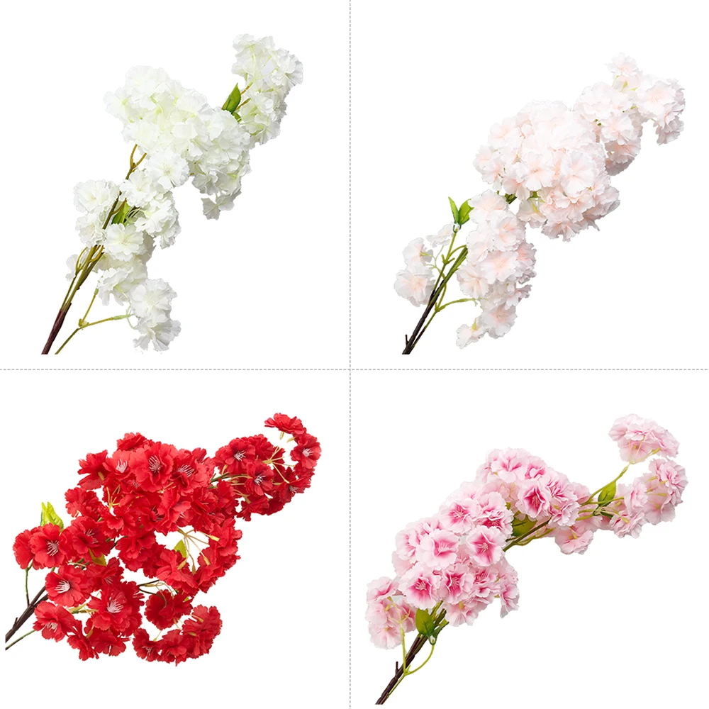 
White Japanese Vine Cherry Blossom Tree Branches Arch Wedding Wall Decoration Sakura Artificial Flower 