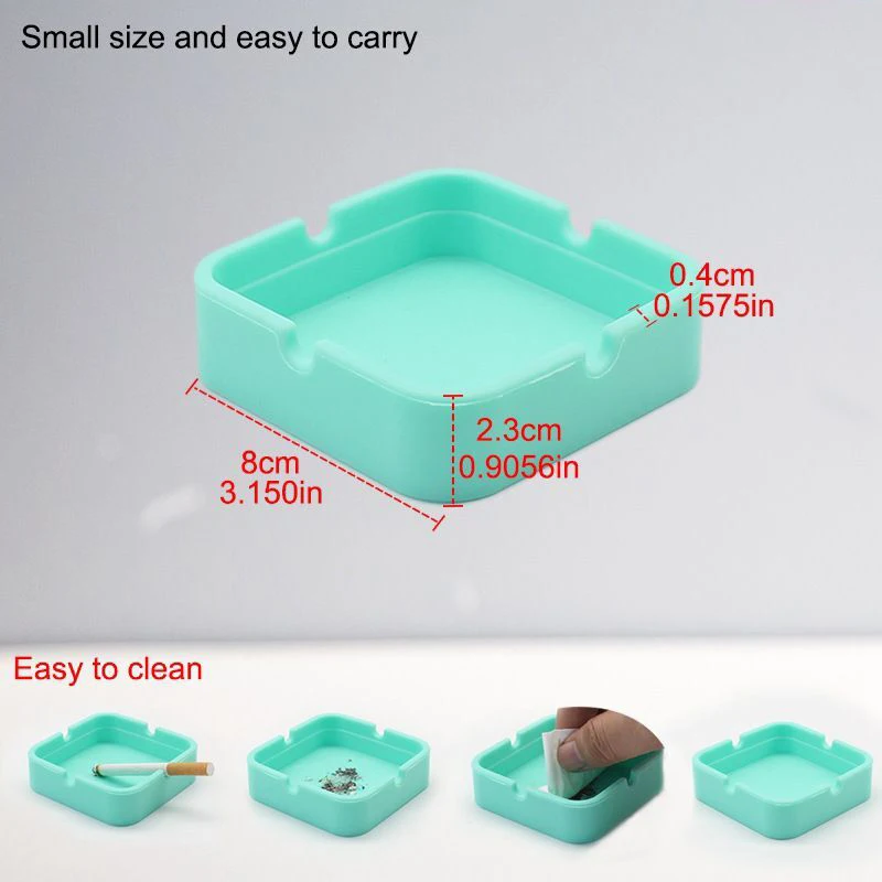 Wholesale Portable Silicone Square Ashtrays Cigarette Holder Silicone Ashtray
