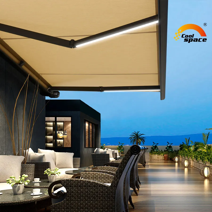 Распродажа от производителя, полный Кассетный моторизованный тент шириной 4 м, 5 м, 6 м, 7 м