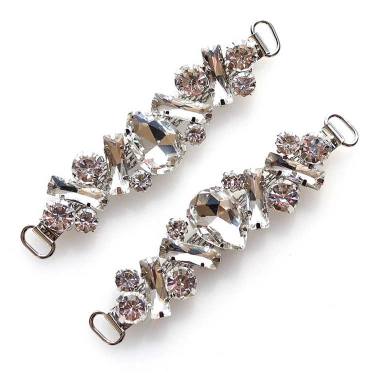 Wholesale Sparkling Heart Silver Plated Crystal Rhinestone Connector Buckle For Bikini,Jewelry Connectors