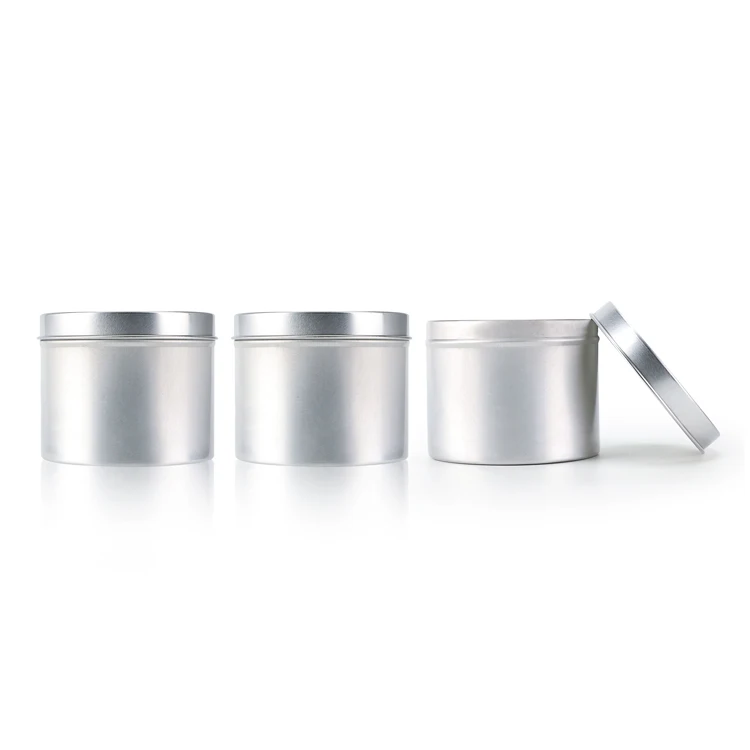 Wholesale 1oz 2oz 4oz 6oz 8oz 12oz tins Round Decorative Gift Empty tin can Jars Aluminum metal candle tins