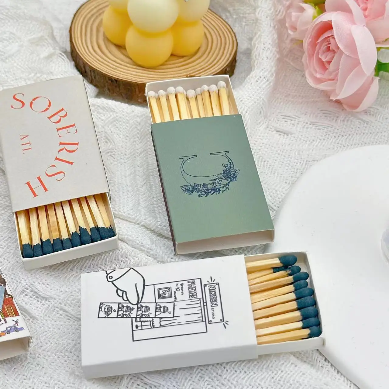 Safety Matches Wooden Matchstick Lighters Smoking Accessories Production Safety Matches Line Custom Matchbox