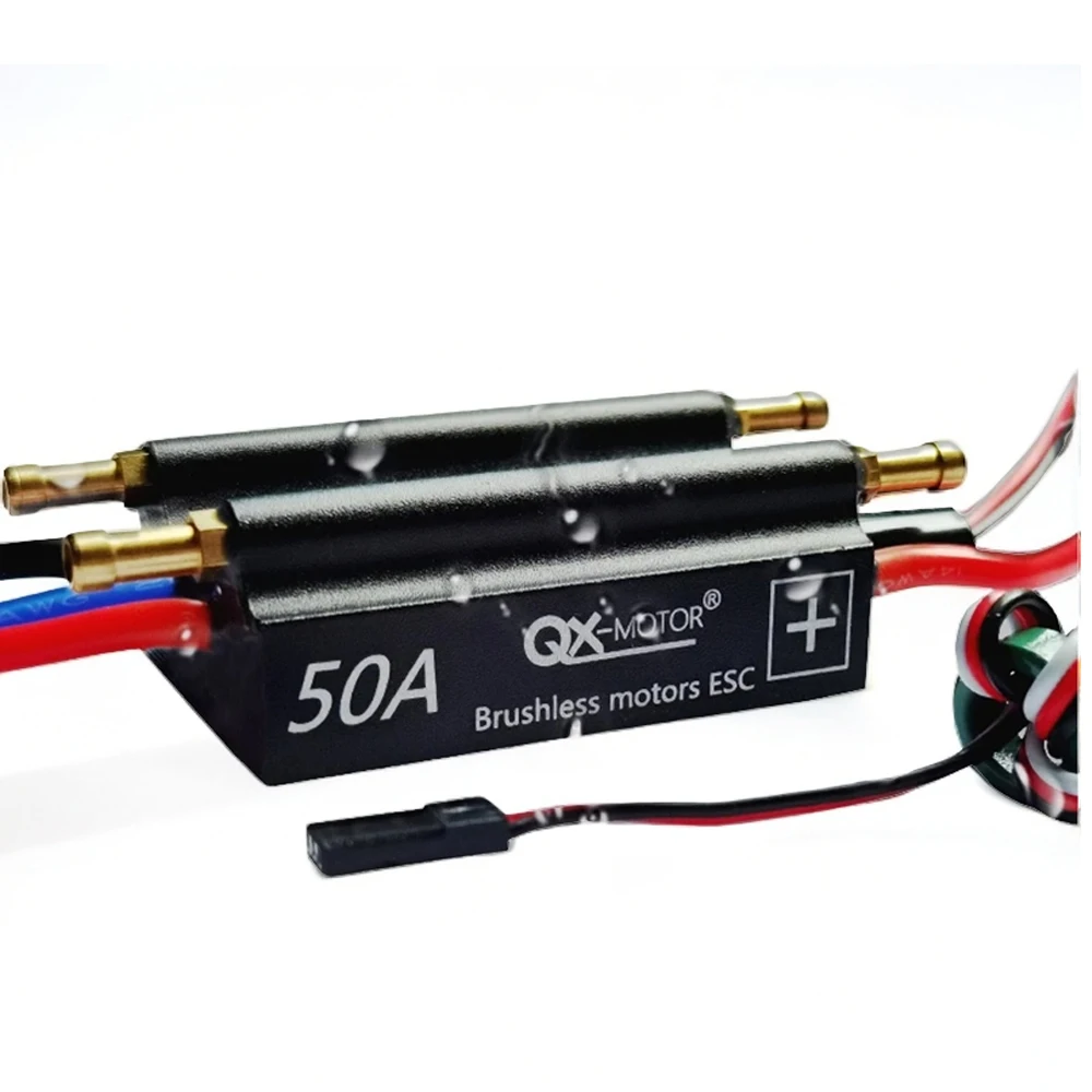 QX-MOTOR Waterproof Brushless ESC 50A 2-6S Speed Controller with Water Cooling System for RC Ships
