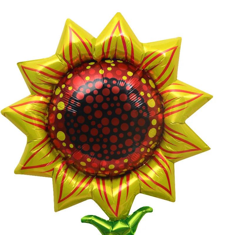 Flower shape foil balloon dandelion rose sunflower balloon set  for  summer hot  party decoration  supply