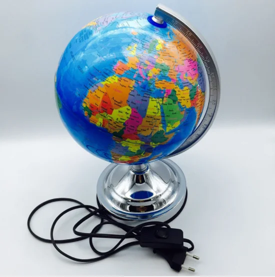 
Diameter 20cm English version metal base lamp map globe 