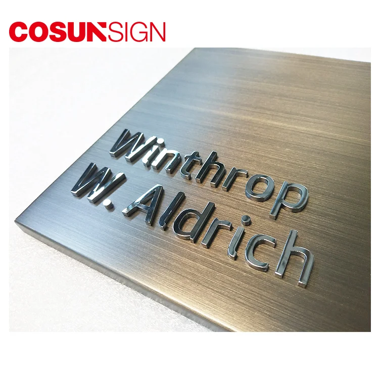 metal house number plate with 3m sticker aluminium door name plate office name plate holder