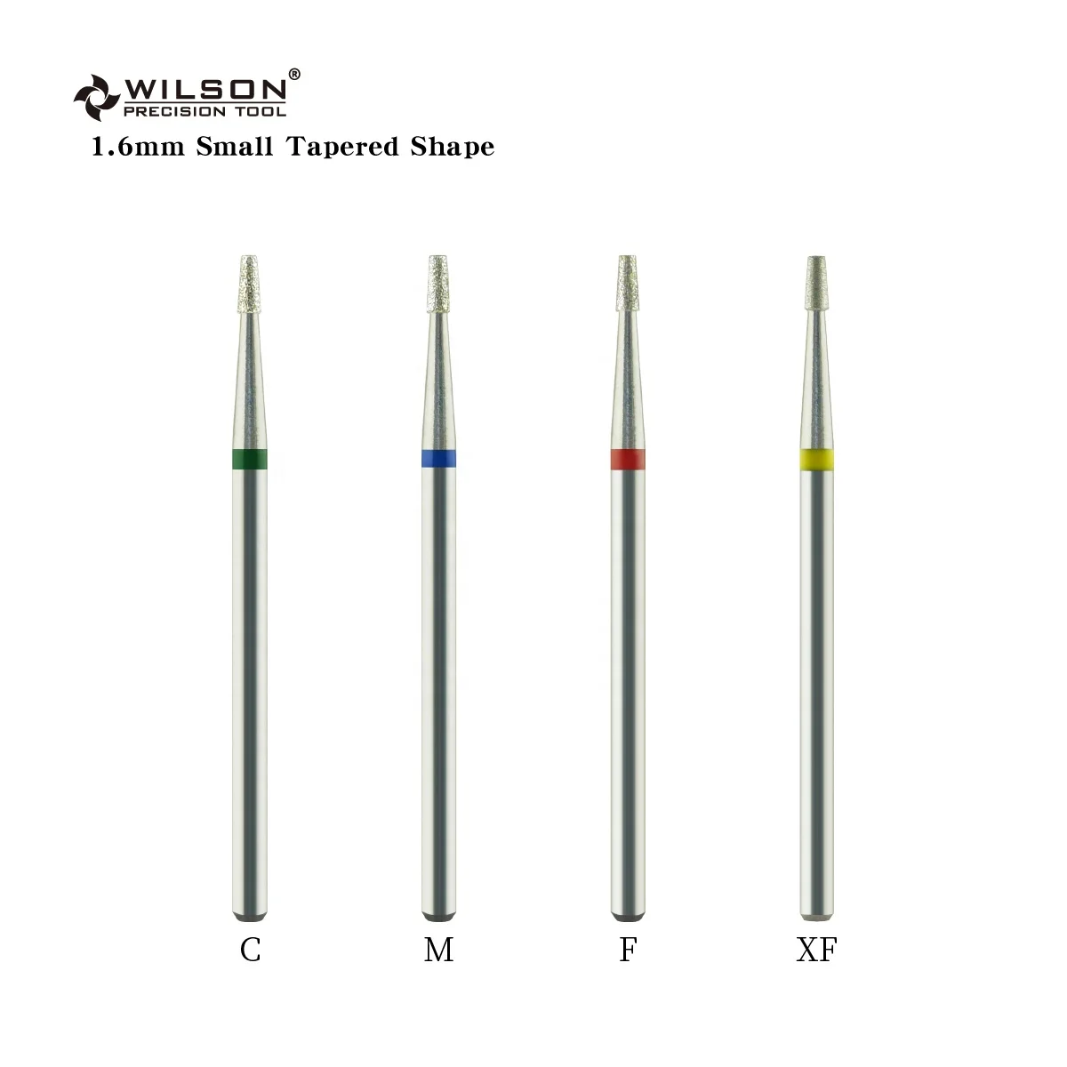 1.6mm Small Tapered Shape WILSON Professional carbide nail drill bit Cuticle Clean diamond nail bits