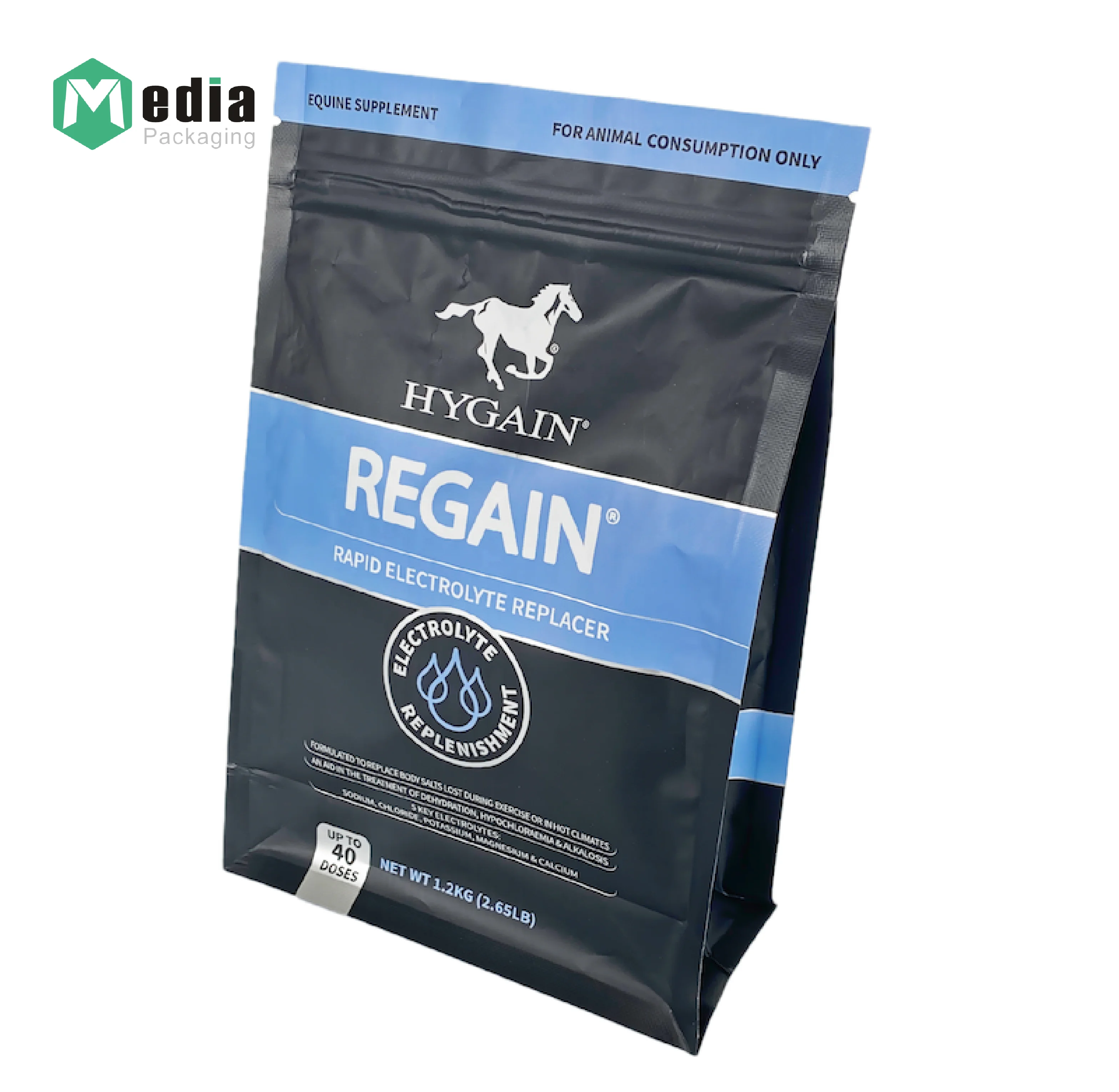 Custom Printed Large Size Block Bottom Ziplock horse food Fish Feed bags