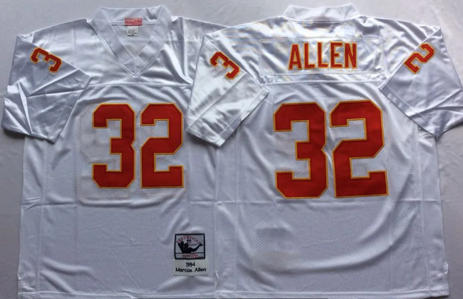 75th Vintage Retro Football 58 Derrick Thomas Jerseys 16 Len Dawson 19 Joe Montana 32 Marcus Allen Jersey