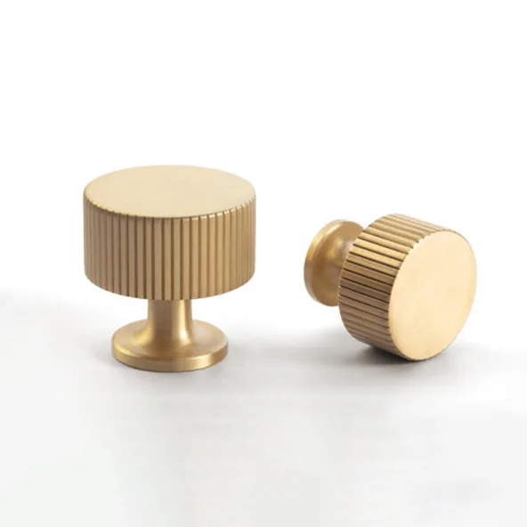 Modern Solid Brass Stripe Drawer Knobs 28mm Cabinet Handle Dresser Kitchen Bathroom Pull Copper Furniture Hardware Round  Knobs
