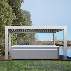 Fully automatic terrace roof retractable sliding and folding waterproof aluminum pergola outdoor
