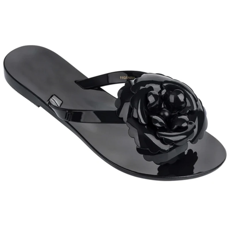 Summer Cute Ladies Mel Harmonic Flower Plastic Flip Flop Shoes Outdoor Casual Beach Cheap Women Jelly Shoes Slipper