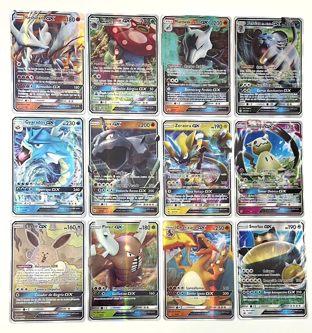 50 100 Poke mon Cards Binder Collection Booster Box  GX EX FA Tag Team Or Secret Rare Cards Like Charizard and Detective Pikachu