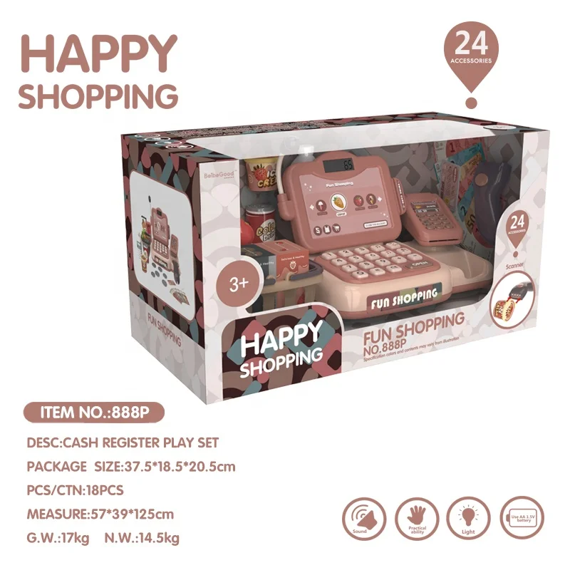 24PCS Electronic Children Intelligent Speech Recognition Cashier Machine Cash Register with Calculator Microphone Amplification