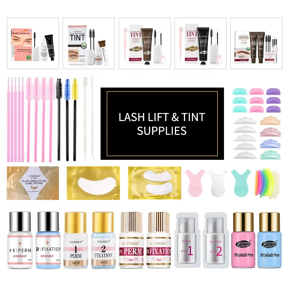 ICONSIGN High Quality Brow Tint Kit Private Label Eyelash Eyebrow Tint Dye Semi Permanent Eye Brow Tinting Brow Gel With Bush