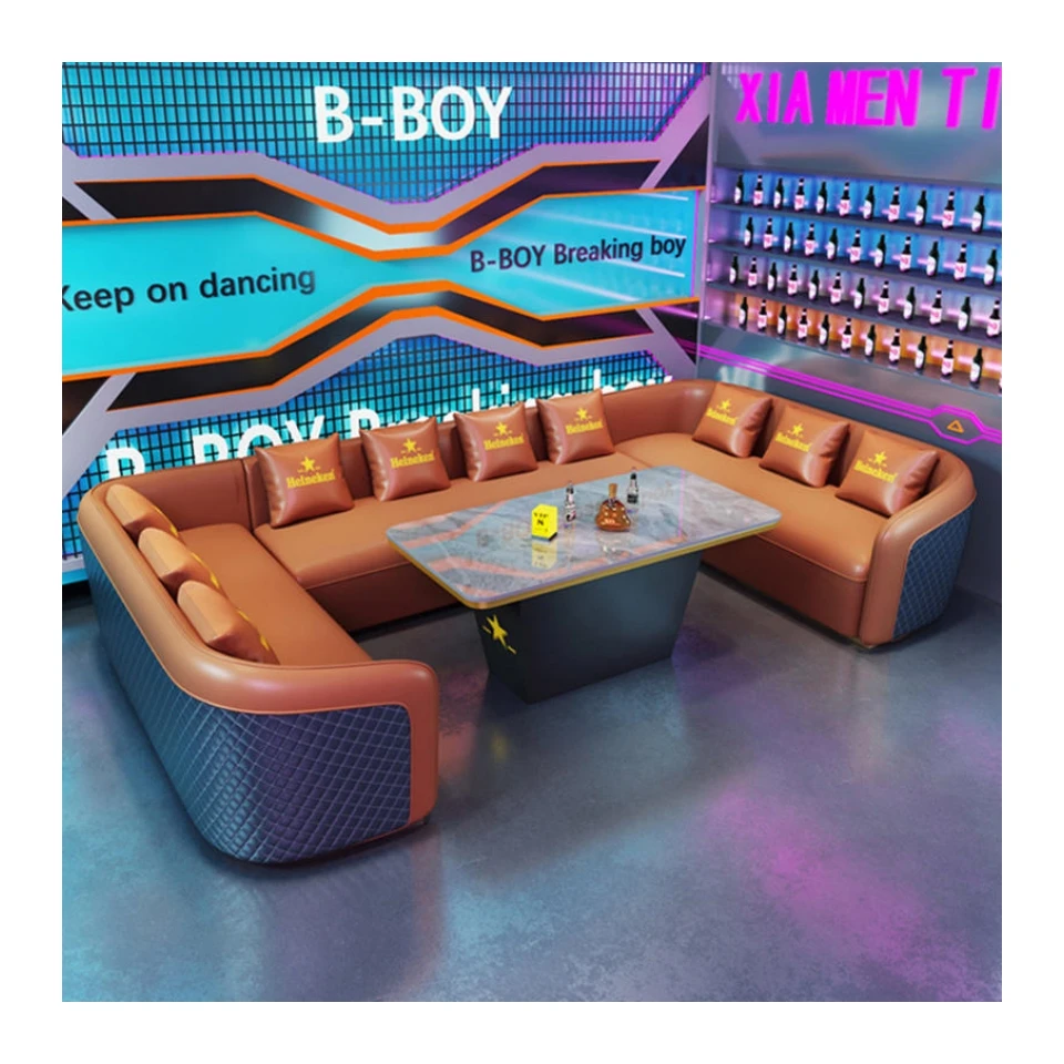 Luxury Booth Sofa Pu Leather Modern Vip Strip Night Club Bar Furniture Lounge Ktv Bar Sofa booth seating