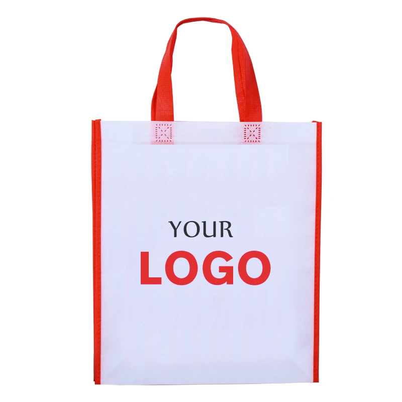 Eco Custom Logo Printed Reusable Non Woven Fabric Tote Bag Grocery Shopping Bags