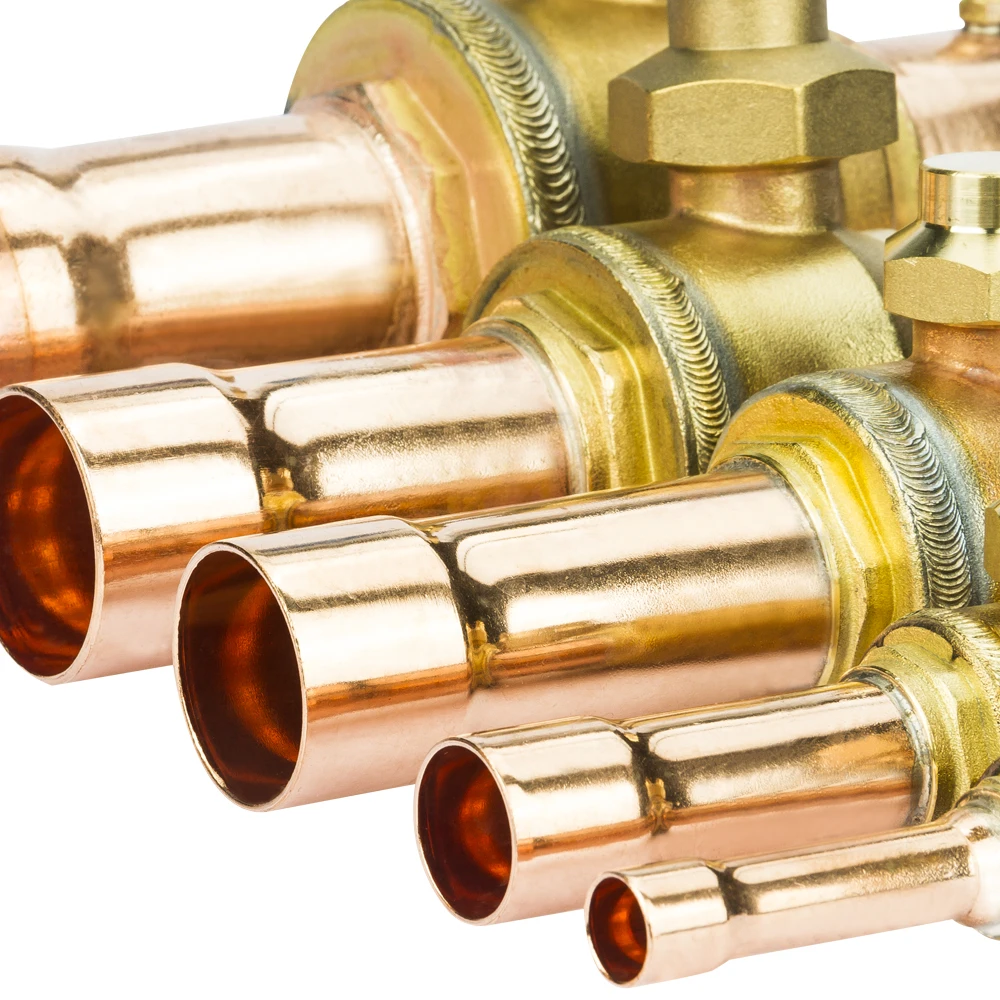 Шаровой клапан для холодильника/шаровой клапан для кондиционера/латунный медный шаровой клапан для холодильника с отверстием для доступа