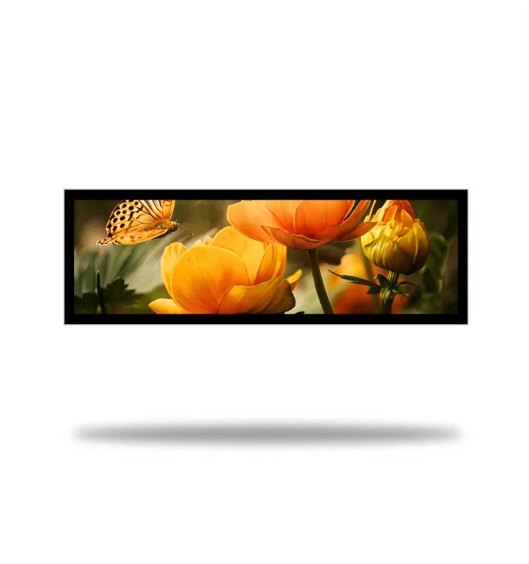 42 Inch Screen Stretched Bar Shelf Head Lcd Advertising Display Screen for Shopping Mall Retail Stores