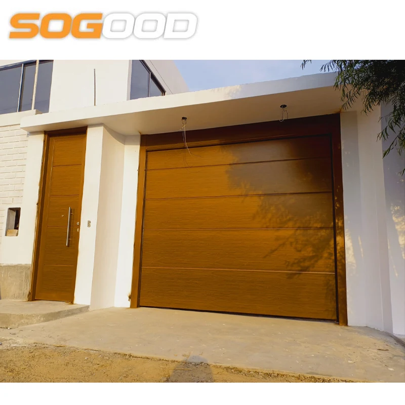 Новый дизайн Роскошная дверь гаража 40 мм толщина стальная автоматическая современный стиль готовой поверхности