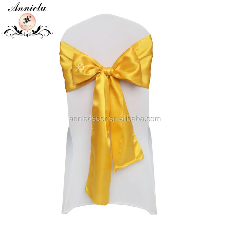 
Factory Party and Wedding Decoration Satin Fabric Bowknot Pink Chair Sash 