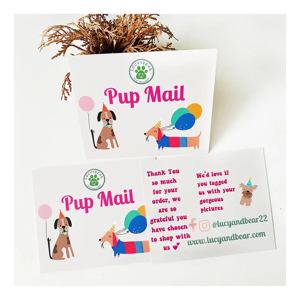 Double Sides Small Business Full Color Printing Art Paper Custom Design Greeting Business Post Cards Thank You Cards