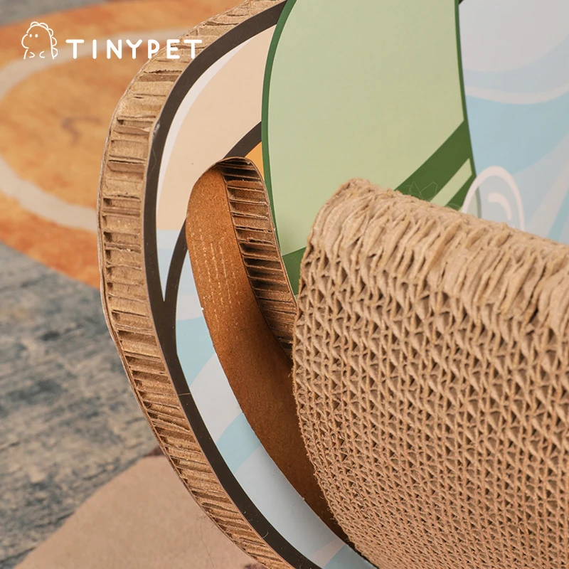 TINYPET Bathtub Shape Cat Scratcher Corrugated Assembled Cat Scratch Post Cat Accessories Toys