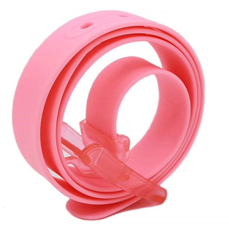 Eco-Friendly Plastic Silicone Rubber Belt Korean Style Smooth Buckle For Women Men Unisex Candy Colors 5 Color New