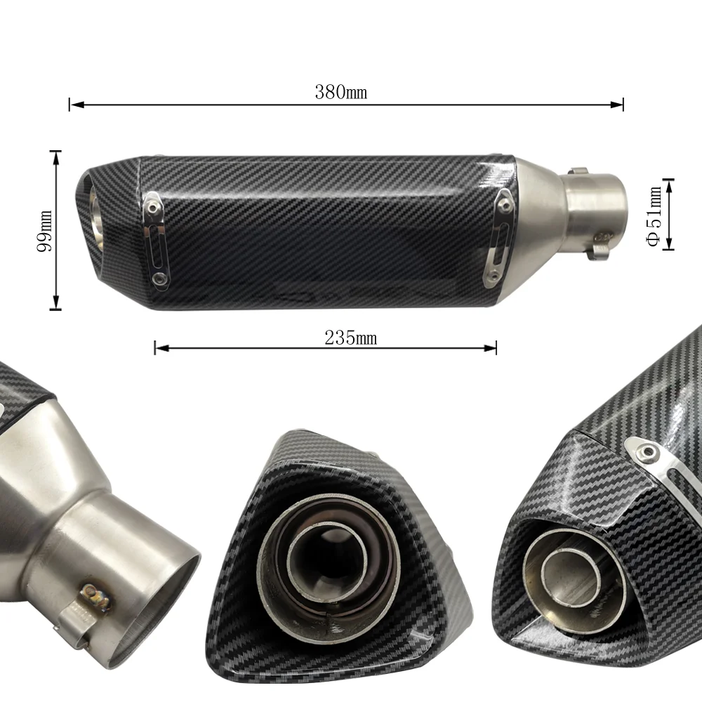 Universal AK Motorcycle Exhaust Pipe Muffler Silencer Escape With DB killer For 35-51mm CB400 GY6 nmax msx125 crf 230 gsr 600